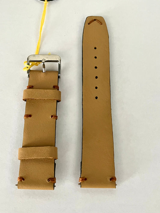 vista Cinturino MINIMAL per Apple Watch in pelle beige con attacchi per orologio classico