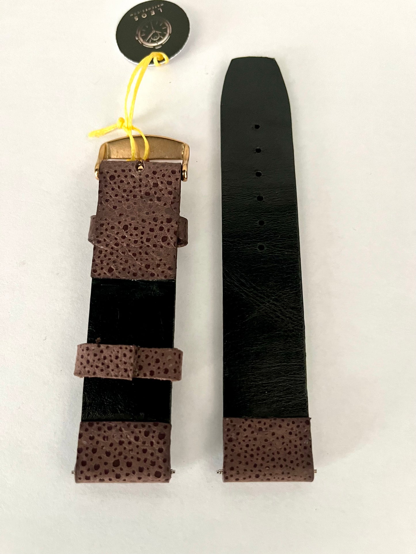 vista pelle interna Cinturino Orologio in pelle marrone stampa rettile