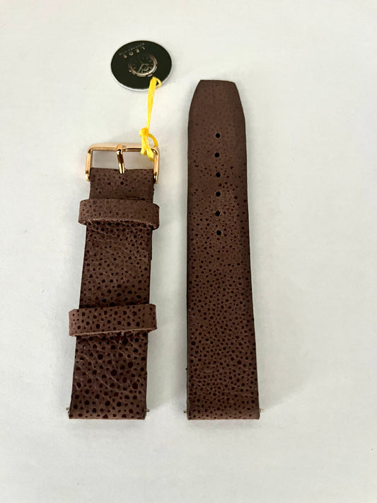 vista pelle esterna Cinturino Orologio in pelle marrone stampa rettile