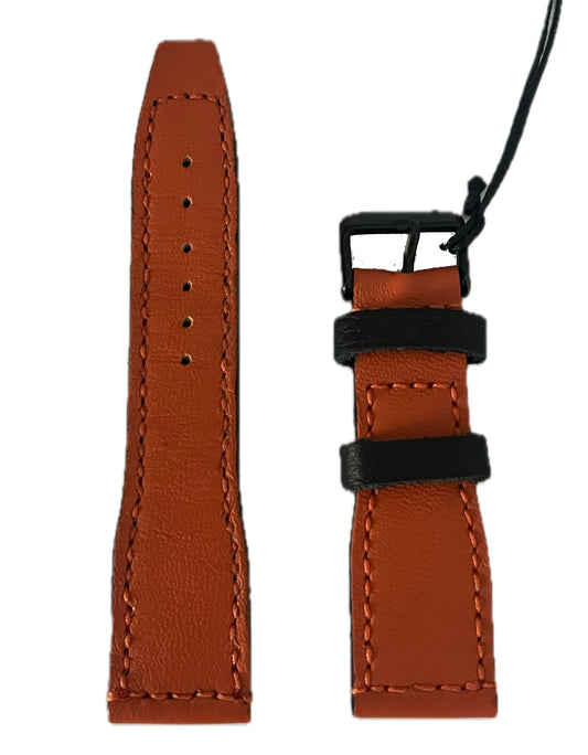cinturino classic in pelle arancio