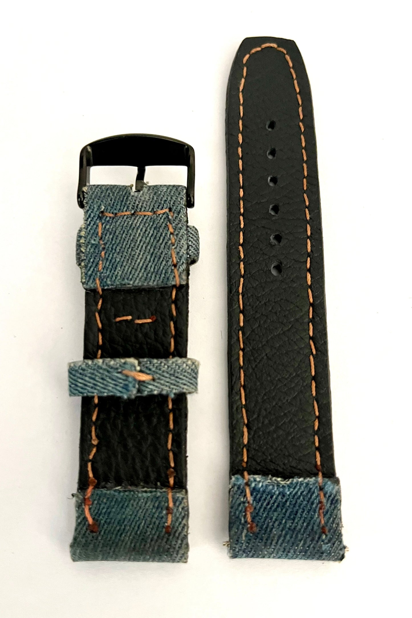 vista parte interna Cinturino CLASSIC in Jeans con interno in pelle