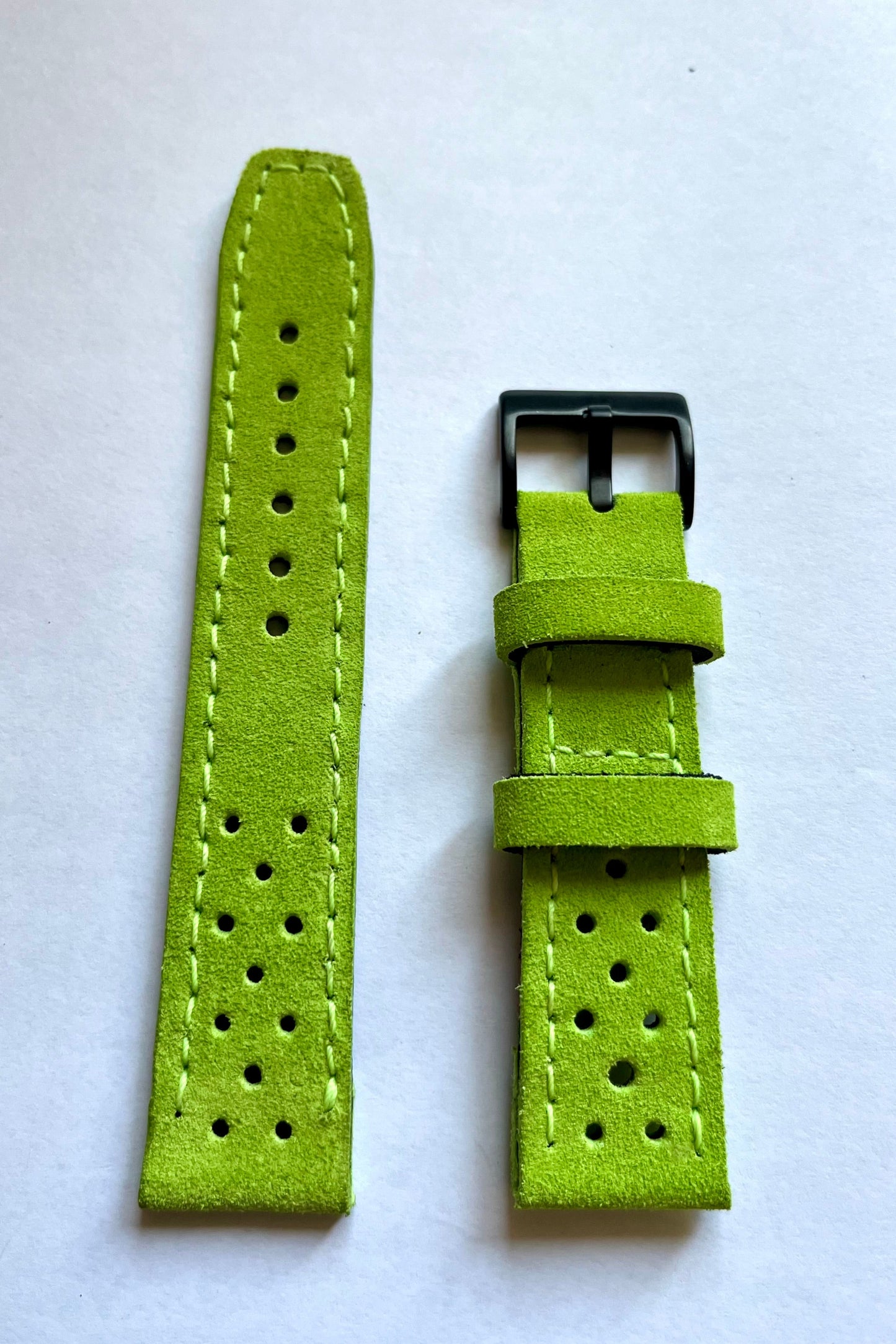 vista pelle esterna Cinturino per Apple Watch PILOT in pelle scamosciata verde
