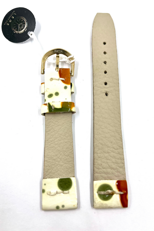 vista posteriore Cinturino Artigianale in Pelle Premium con Impunture