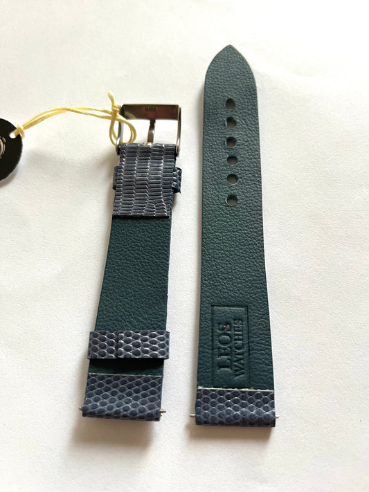 vista parte interna Cinturino ESSENTIAL Nero Effetto Rettile Lucido