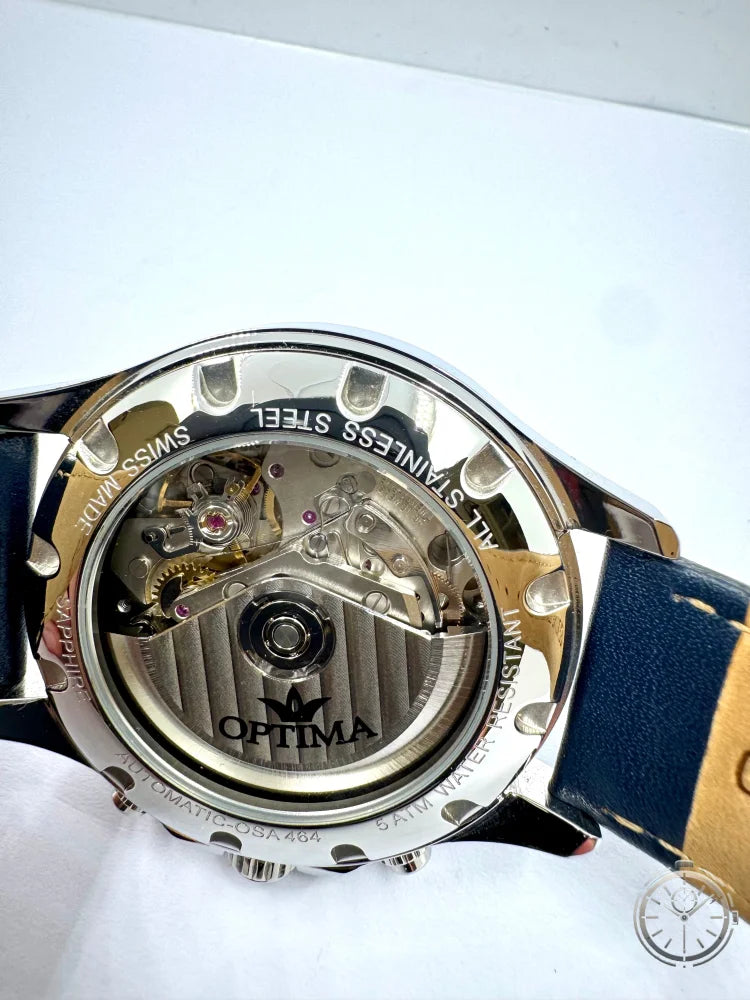 dettaglio fondello Orologio Optima Morano Chronograph Automatic
