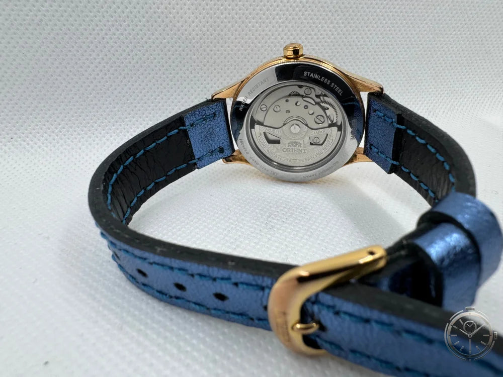 vista posteriore da steso orologio ORIENT Automatic Open Heart Blue Moon