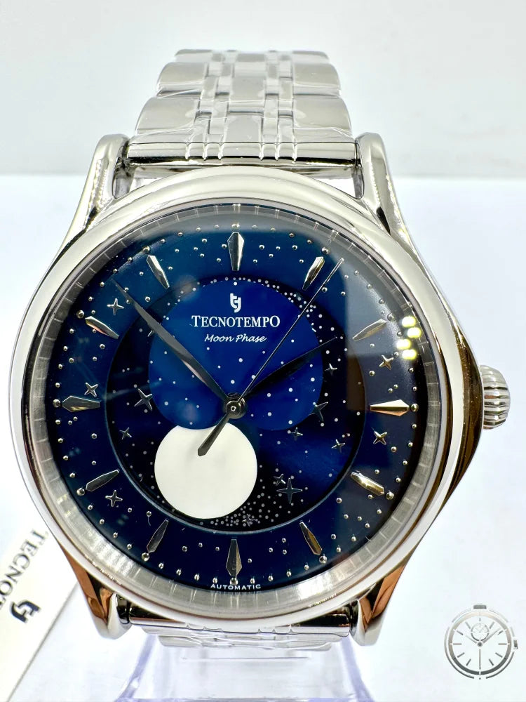 zoom del dial orologio TecnoTempo Moon Phase Automatic