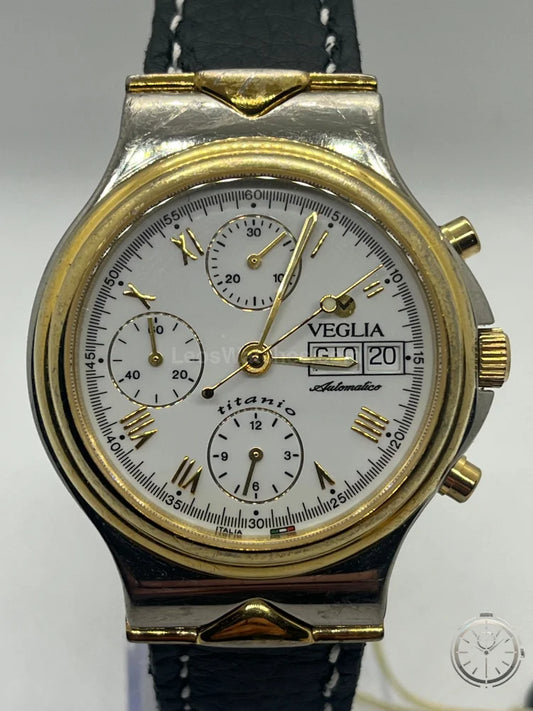 dettaglio quadrante orologio Veglia Titanio Cronografo Automatico Valjoux 7750