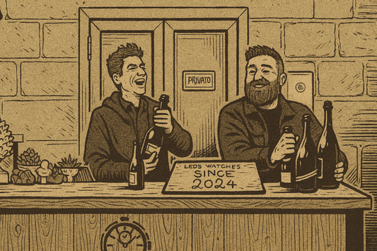 immagine dei due Leo alla inaugurazione del negozio LeosWatches