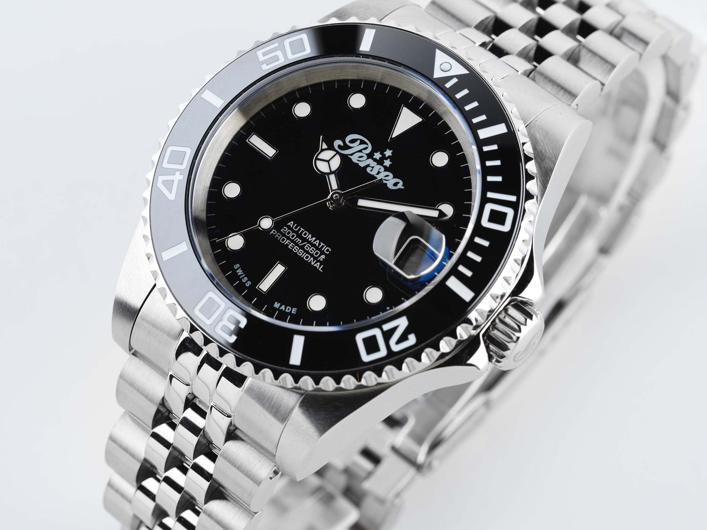 vista laterale dettaglio quadrante Orologio Perseo Subaquatic 40 Ref. 2111