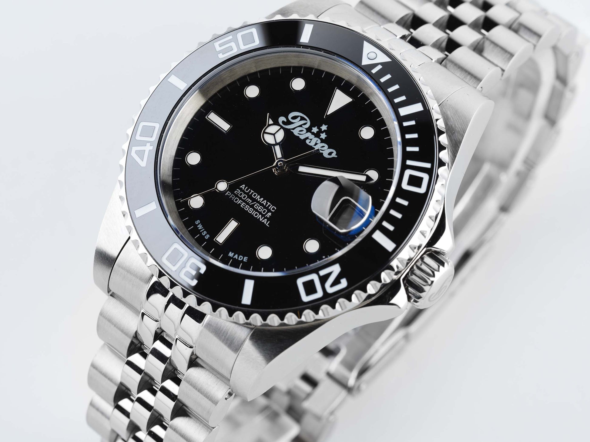 vista laterale dettaglio quadrante Orologio Perseo Subaquatic 40 Ref. 2111