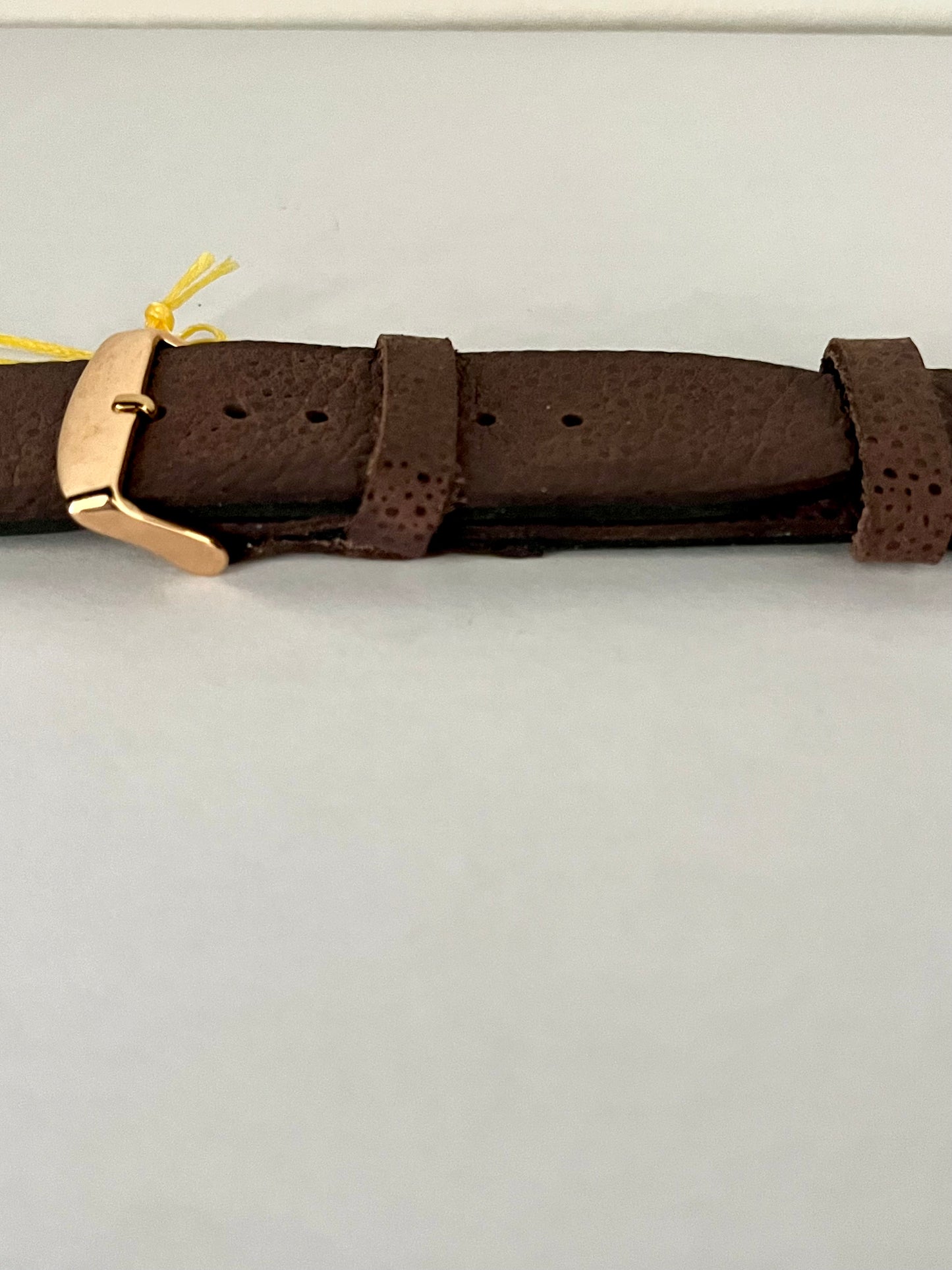 dettaglio chiusura Cinturino Orologio in pelle marrone stampa rettile