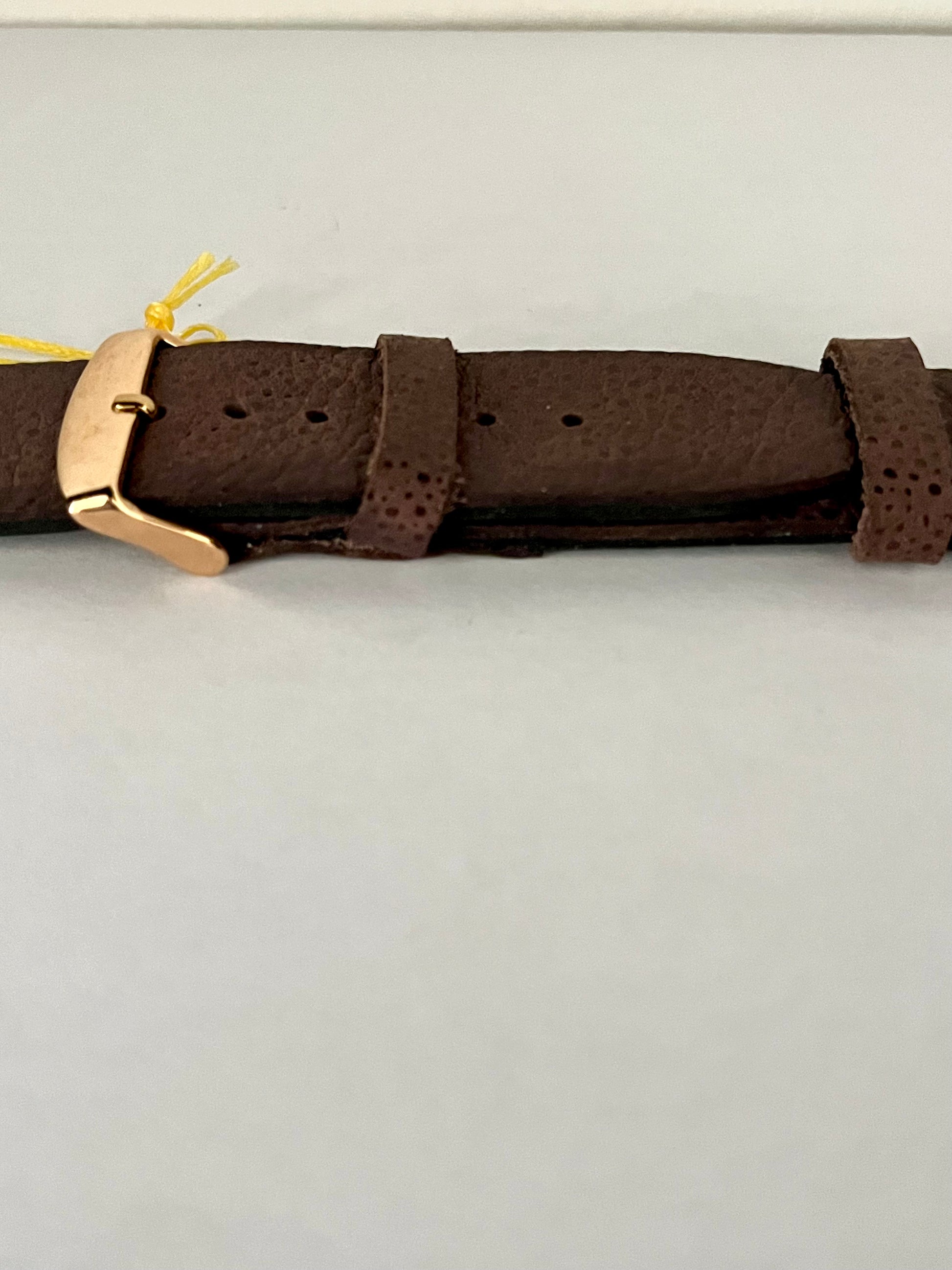 dettaglio chiusura Cinturino Orologio in pelle marrone stampa rettile