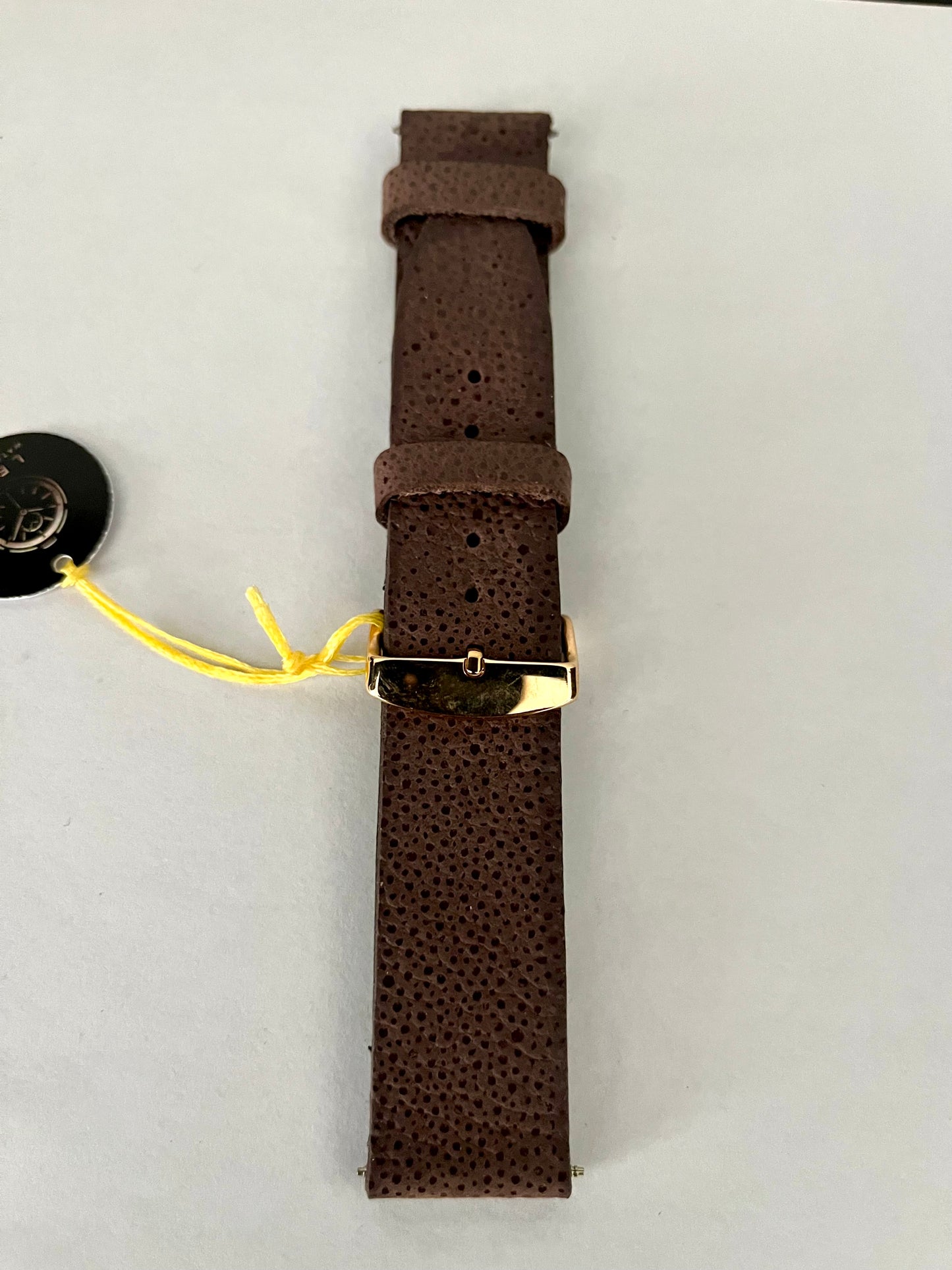 vista intero Cinturino Orologio in pelle marrone stampa rettile