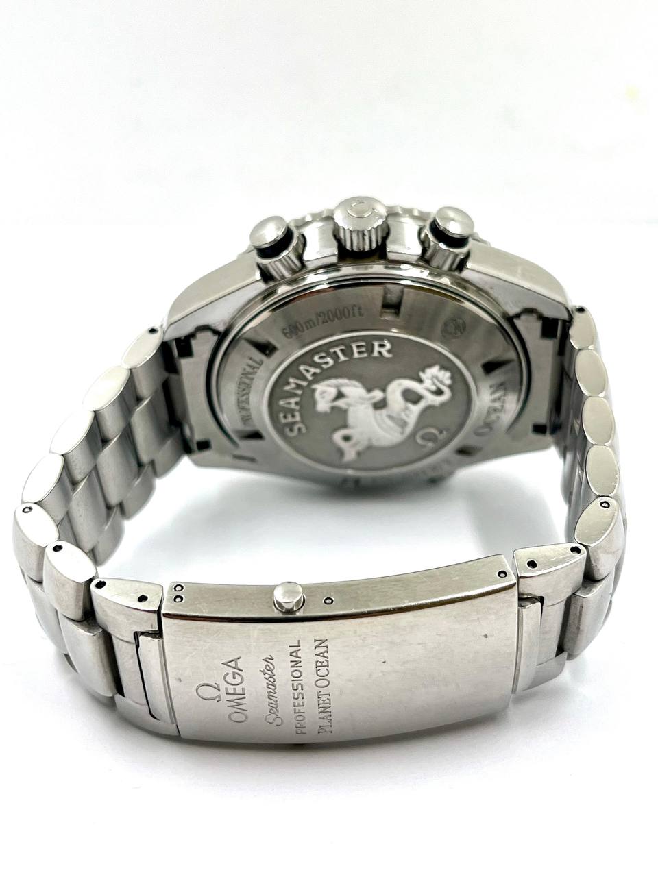 Omega Seamaster Planet Ocean 600M Chronograph 45.5 mm — Dettaglio contatori cronografici