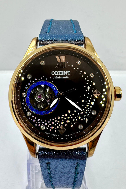 dettaglio quadrante orologio ORIENT Automatic Open Heart Blue Moon