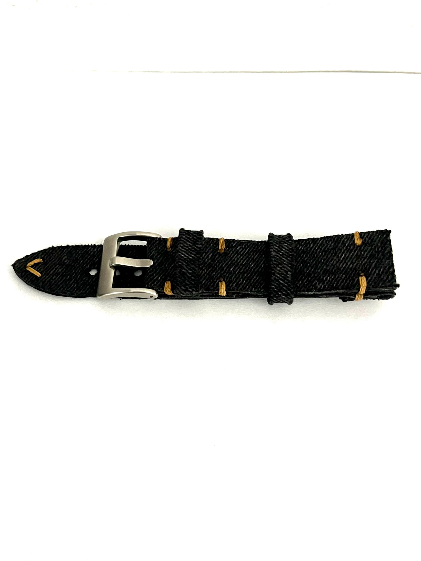 vista compatta Cinturino MINIMAL in Jeans Nero con Impunture Gialle