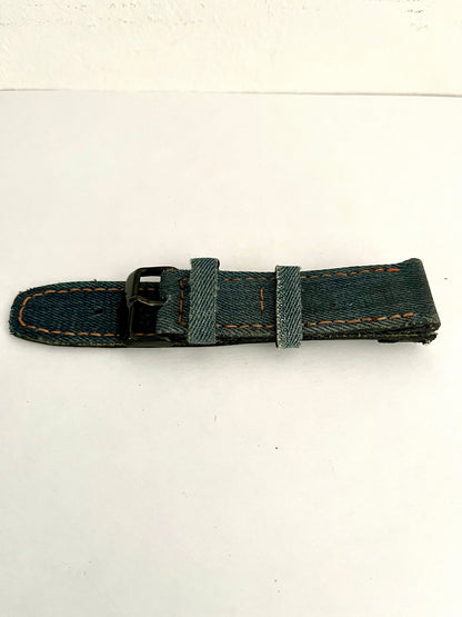 vista compatto di lato Cinturino CLASSIC in Jeans con interno in pelle