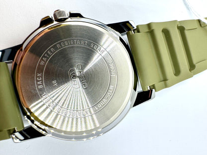 Casio MTP-VD01-3E — Quadrante Nero Cinturino Verde Militare