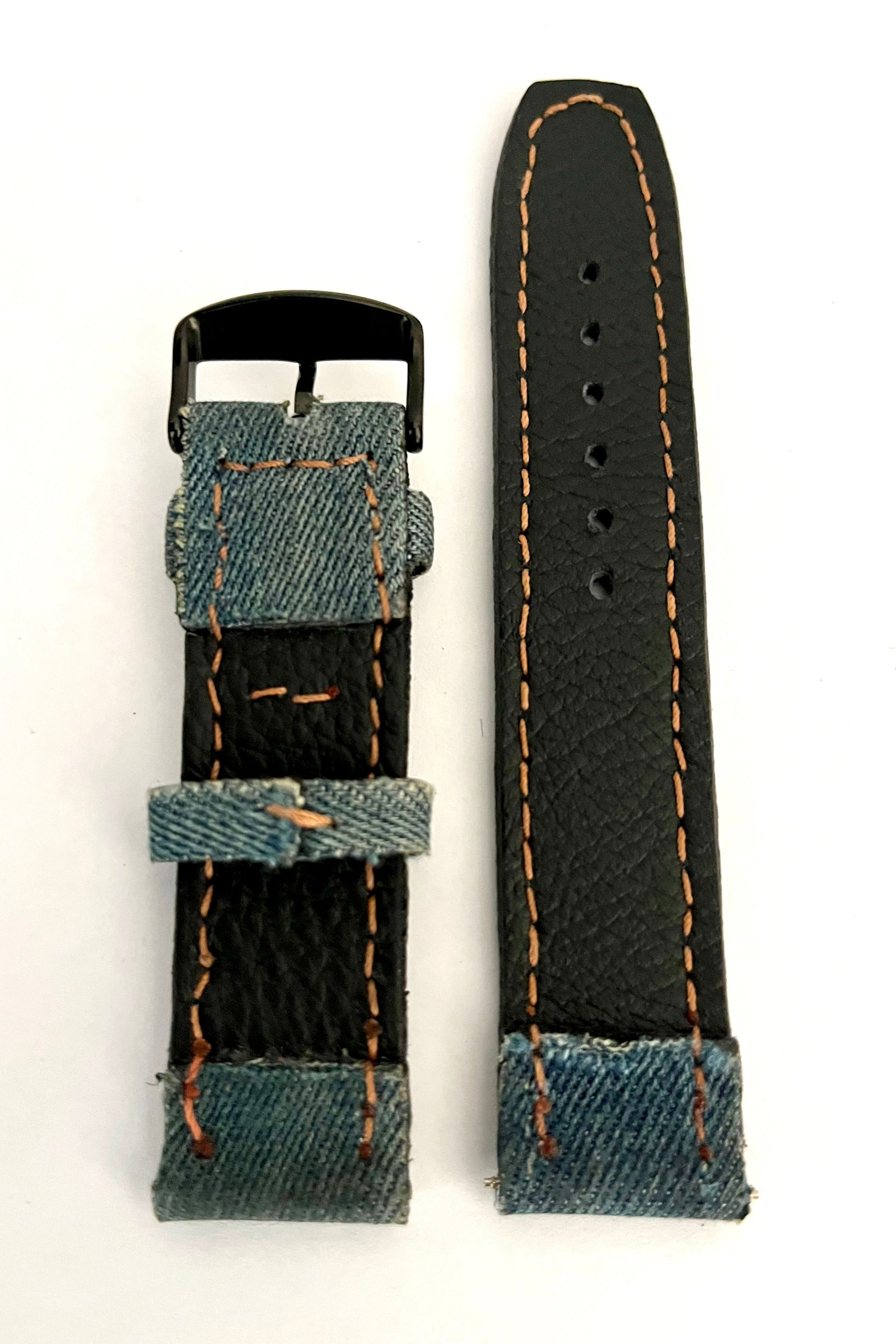 vista parte interna Cinturino CLASSIC in Jeans con interno in pelle
