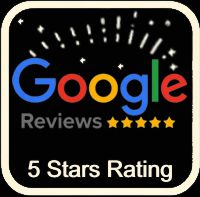 five stars reviews on Google