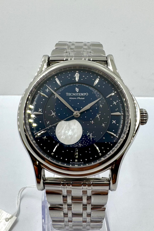 dettaglio quadrante orologio TecnoTempo Moon Phase Automatic