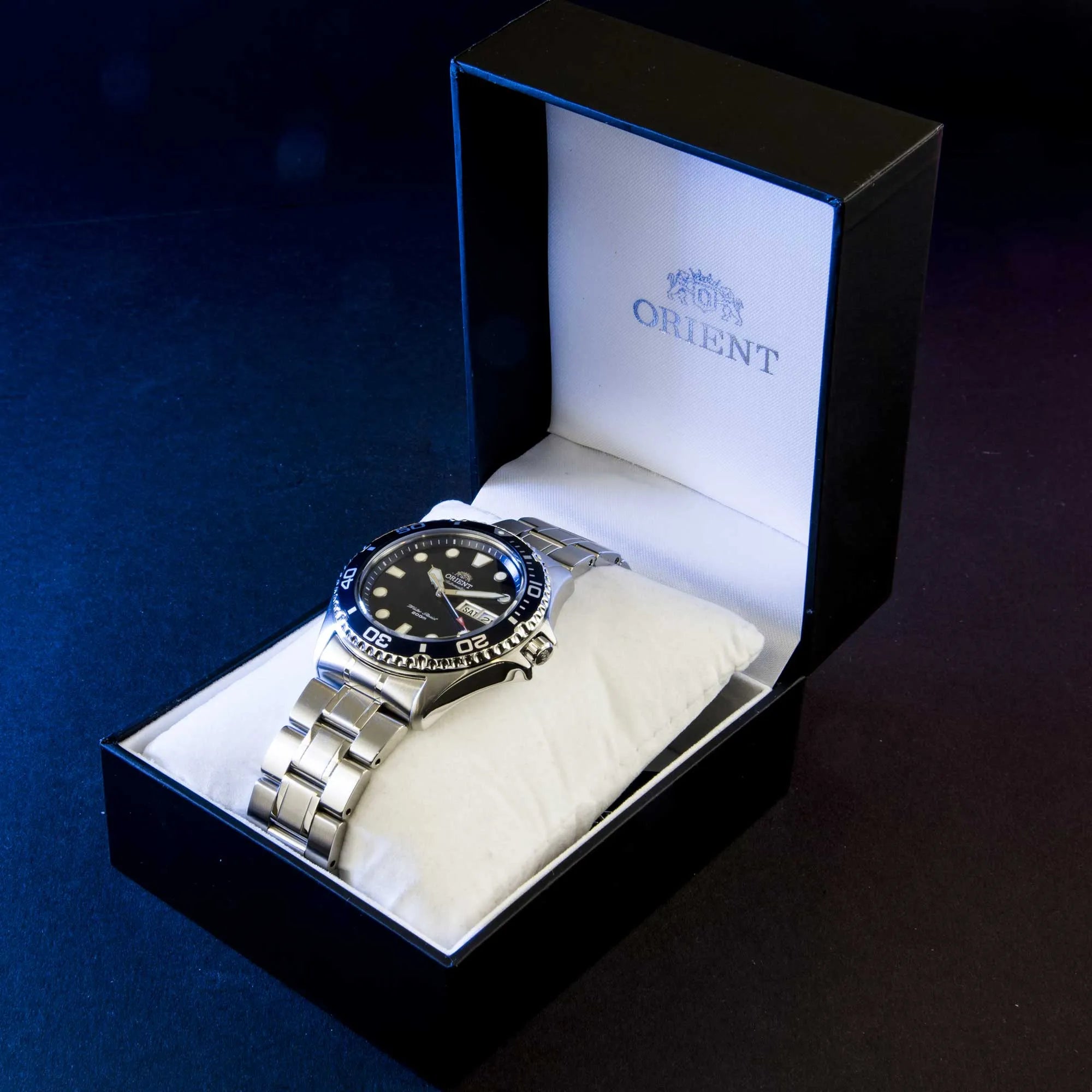 Orient Mako 2 Orologio Uomo Automatico, Cassa E Bracciale In Acciaio, Quadrante Blu, Modello FAA02002D9