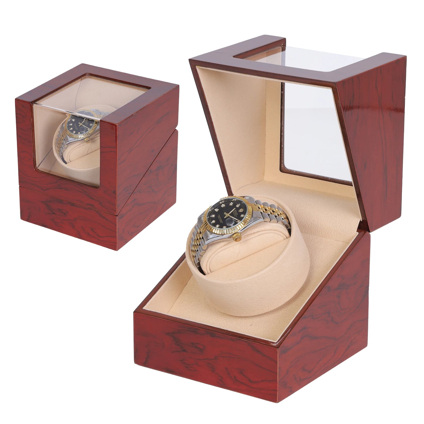 vista generale Watch Winder Singolo in Radica