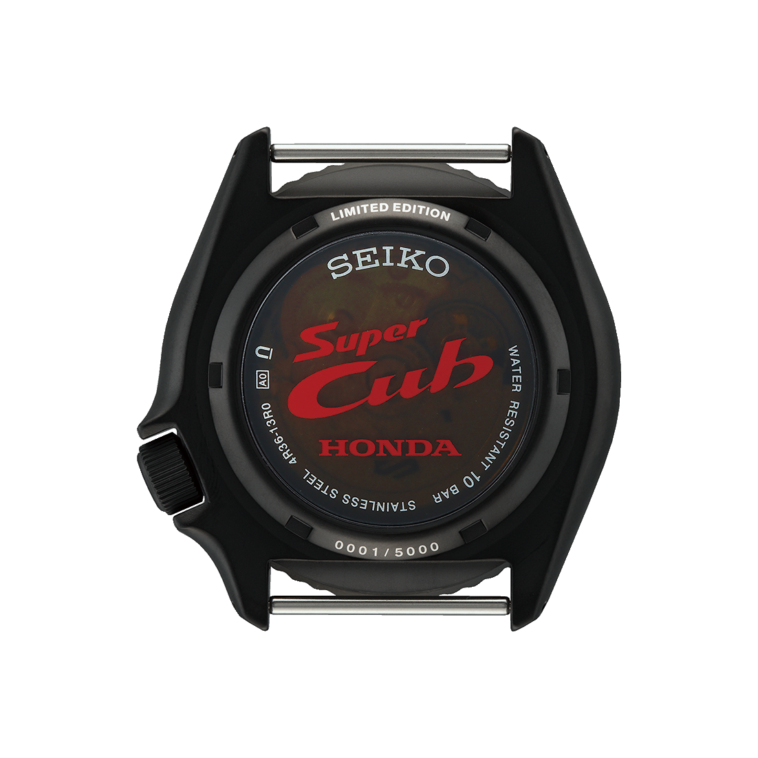 retro Seiko 5 Sport Super Cub Limited Edition fondello trasparente