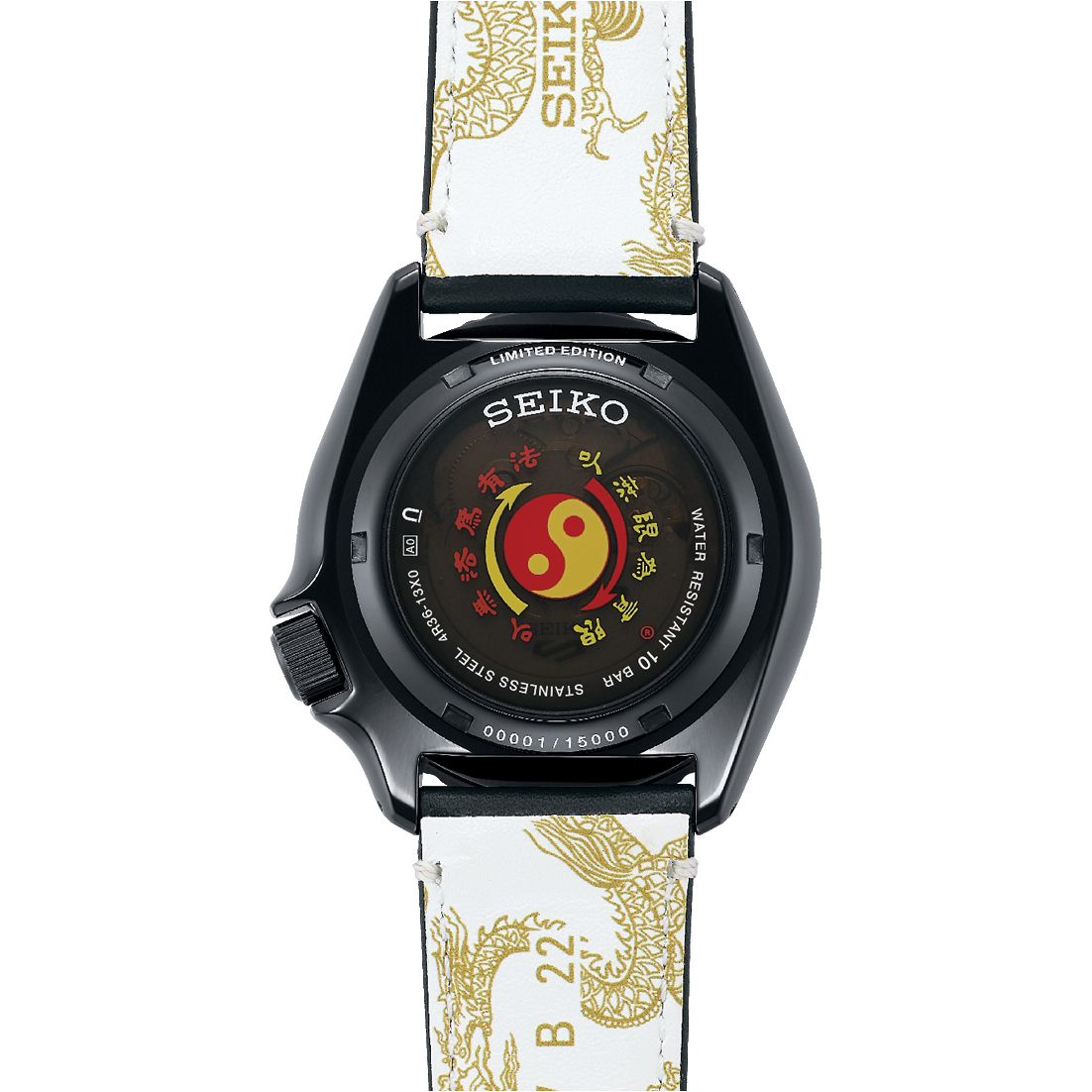 vista retro SEIKO 5 Mod. BRUCE LEE Limited Edition con fondello trasparente