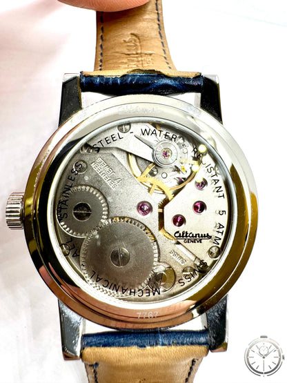 dettaglio meccanismo dal fondello orologio Altanus Genève 7767 – Meccanico Swiss Made 42 mm