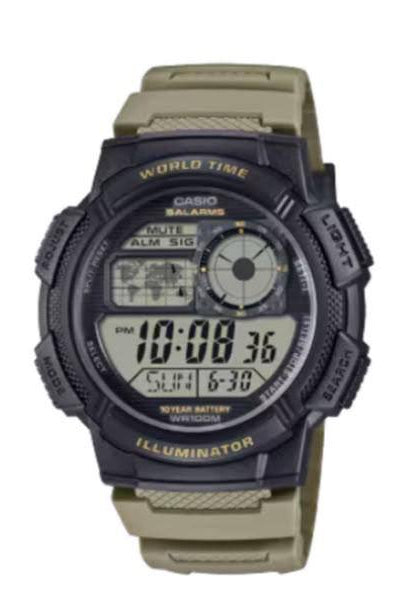 Casio AE-1000W-5A — Vista frontale quadrante digitale