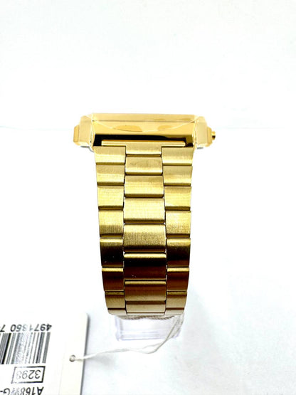 Casio A168WG-9 Vintage Gold — Vista dall'alto bracciale dorato con maglie a tre file