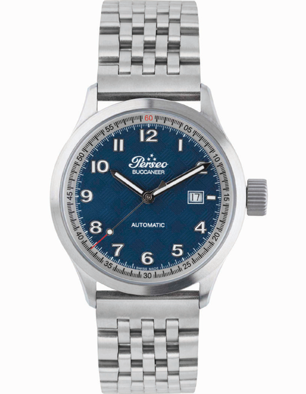 Perseo Buccaneer Automatic quadrante blu con bracciale in acciaio
