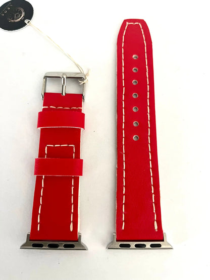 vista con i connettori per apple watch del Cinturino Artigianale CLASSIC in Pelle di Uva Vegana 22mm
