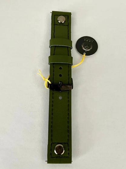 vista da steso Cinturino AVIATOR in pelle verde da 22mm