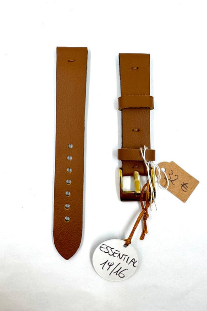 Vista frontale cinturino Essential cognac