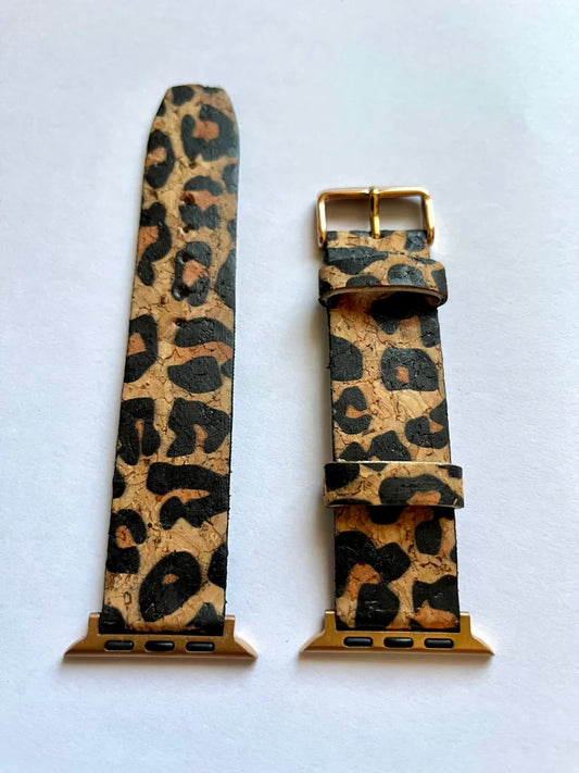 Cinturino ESSENTIAL in ecoPelle Vegana Leopardata con attacchi per apple watch