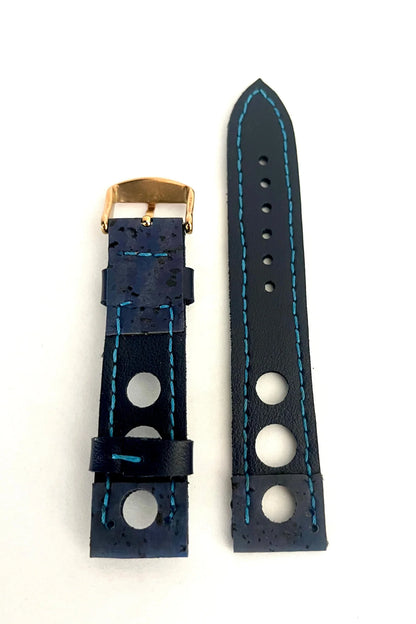 vista parte interna Cinturino RACING in Sughero Blu da 20mm