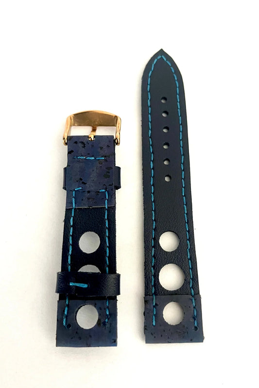 vista parte interna Cinturino RACING in Sughero Blu da 20mm