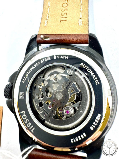 dettaglio fondello con movimento Orologio Fossil Bronson Automatic ME3219