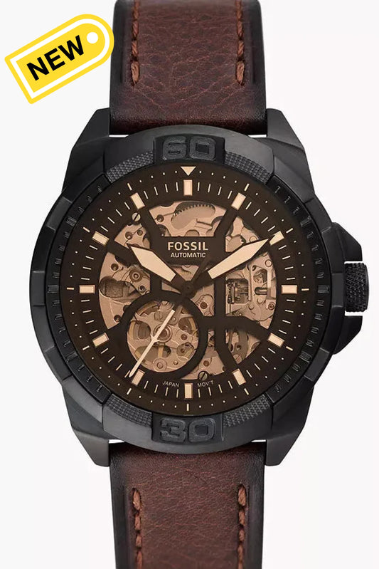 vista frontale orologio Fossil Bronson Automatic ME3219