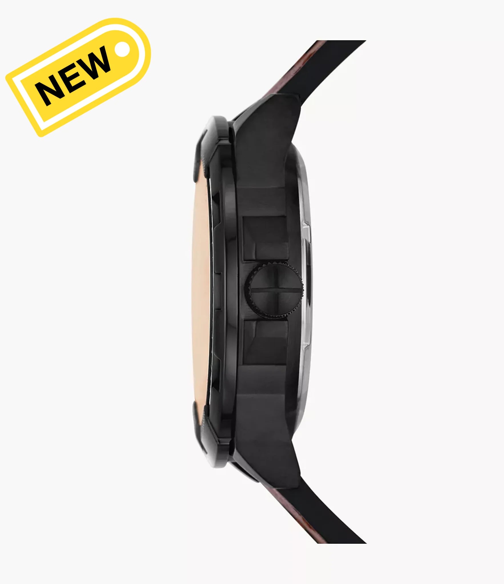 dettaglio lato corona orologio Fossil Bronson Automatic ME3219