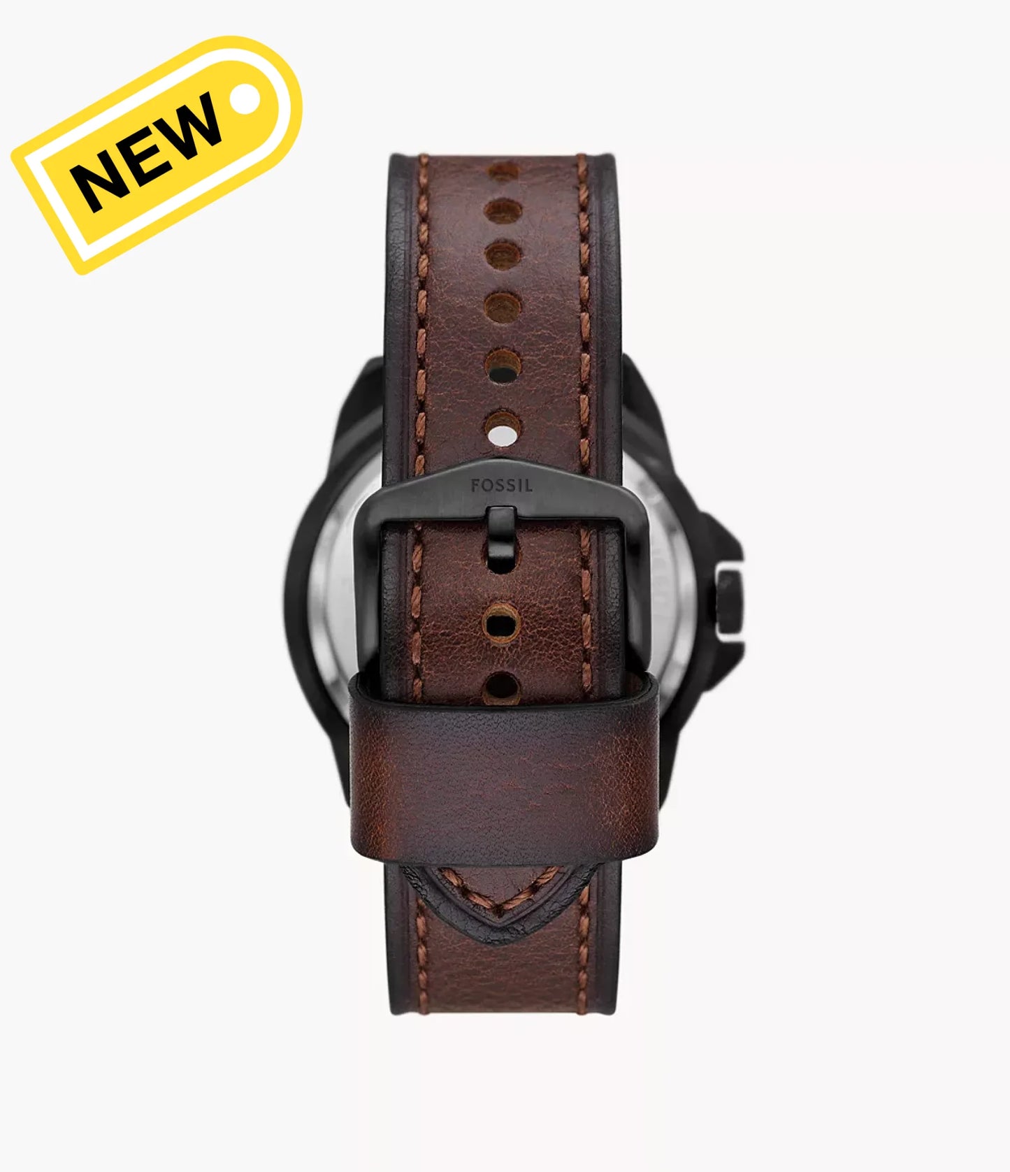 dettaglio fibbia cinturino orologio Fossil Bronson Automatic ME3219