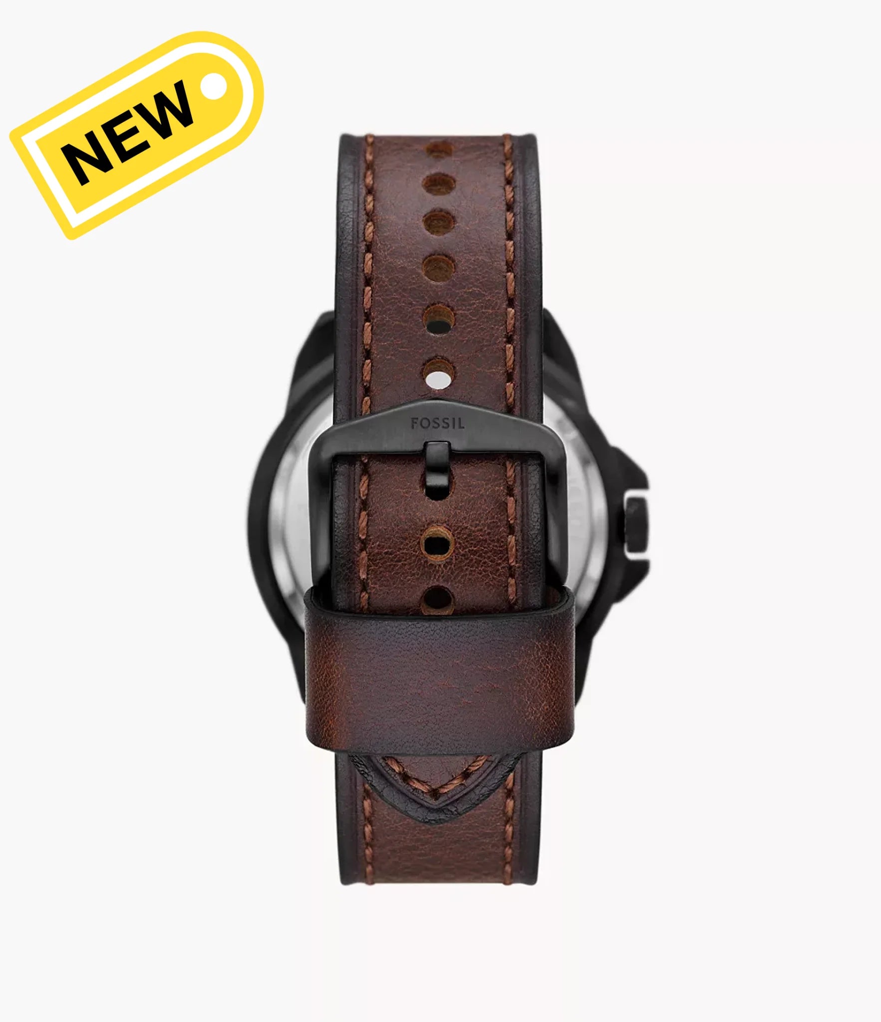 dettaglio fibbia cinturino orologio Fossil Bronson Automatic ME3219