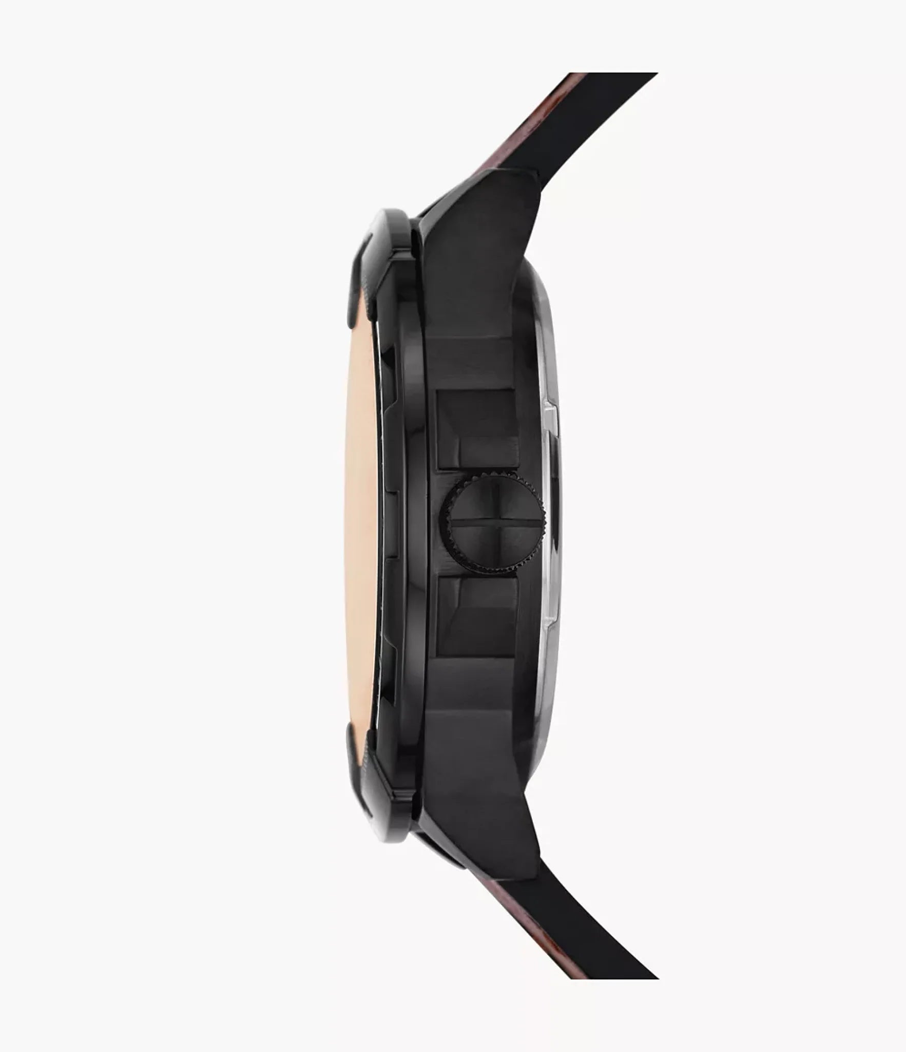 dettaglio lato corona orologio Fossil Bronson Automatic ME3219