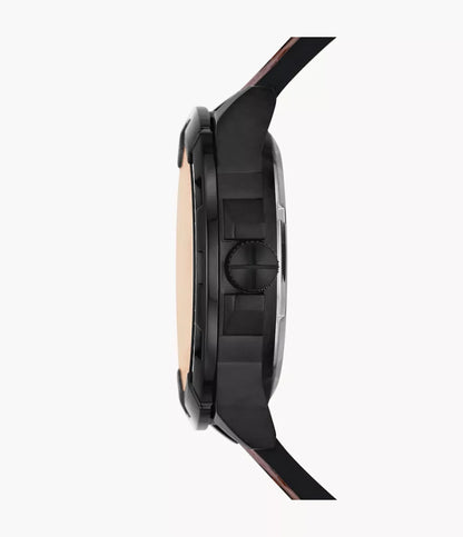 dettaglio lato corona orologio Fossil Bronson Automatic ME3219