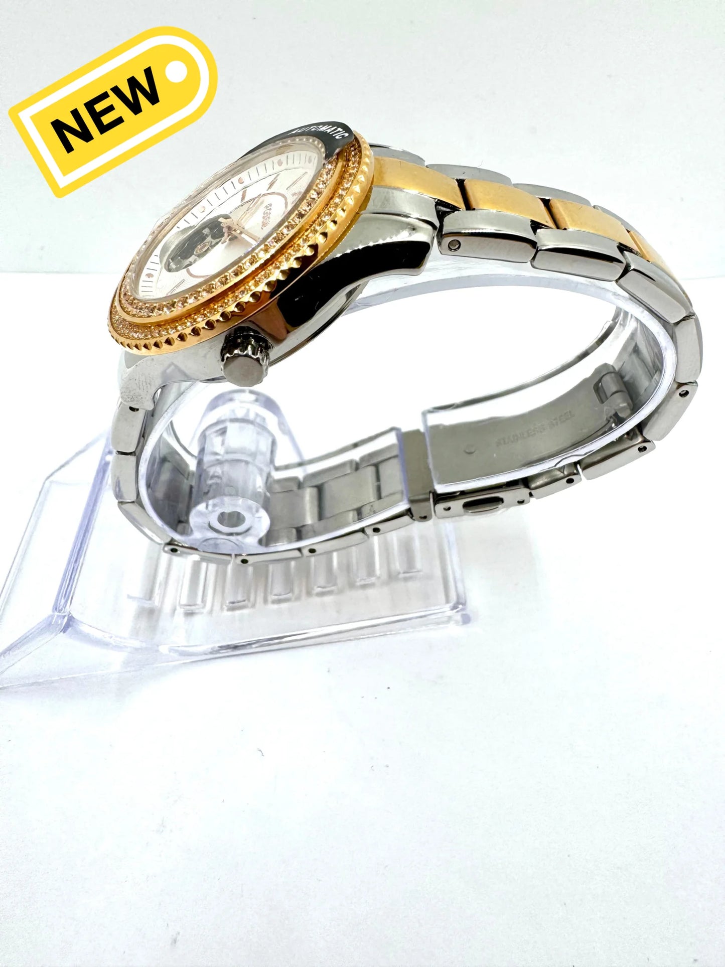 vista lato corona Orologio da Donna Fossil Stella Automatic ME3214