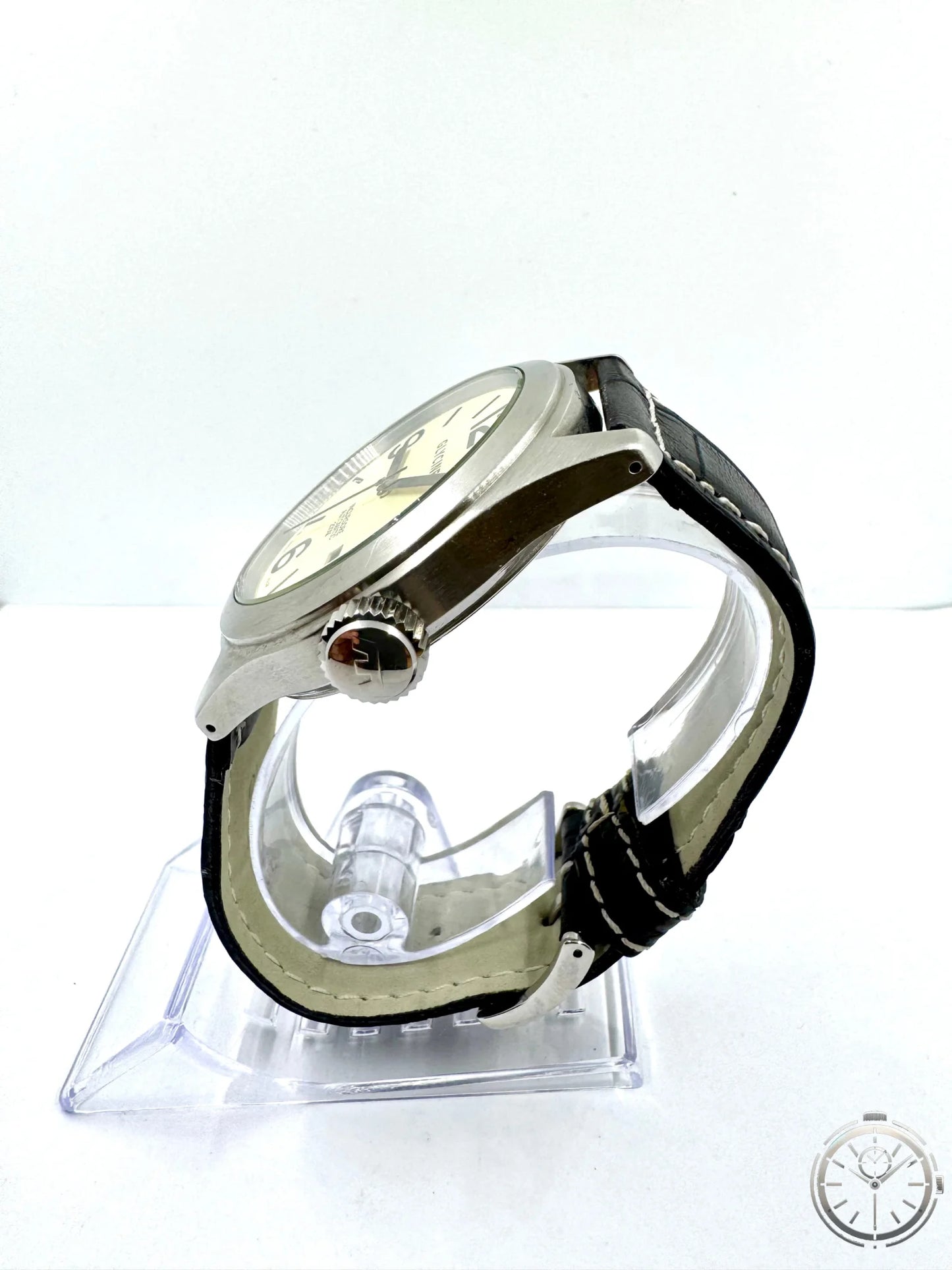 vista lato corona orologio Glycine Incursore 3806 Automatico 44mm Swiss Made