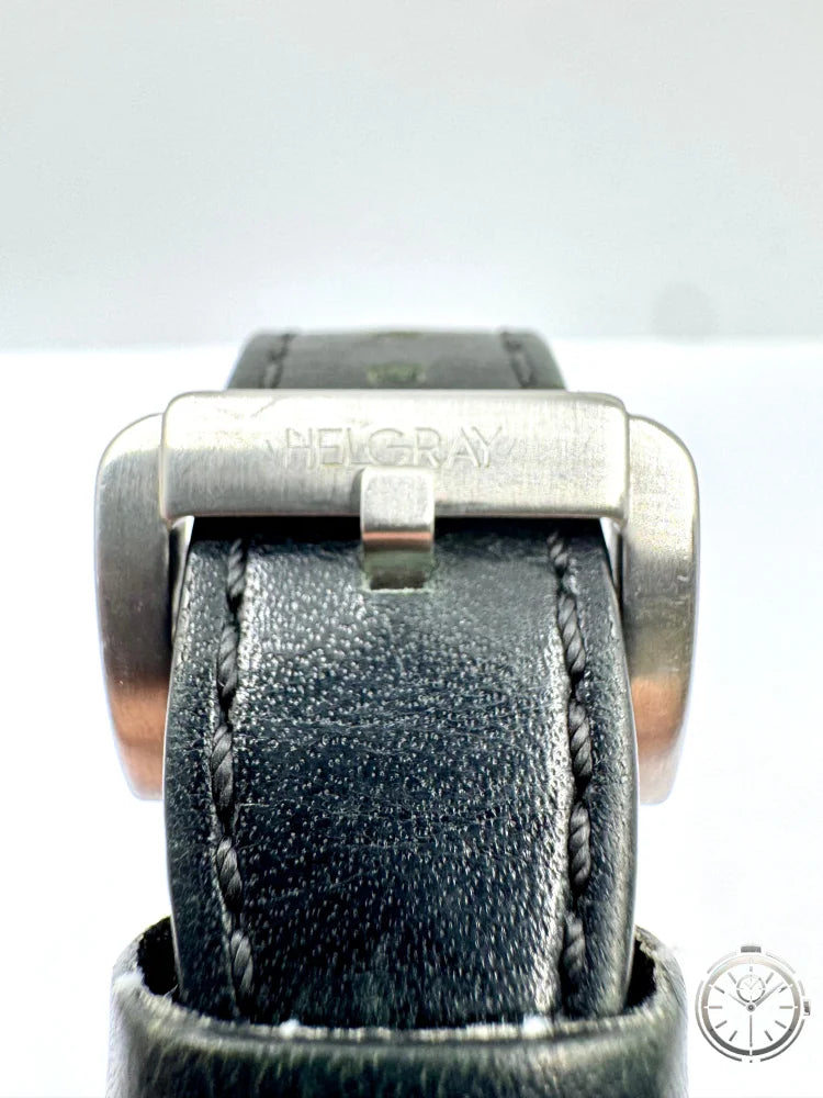 dettaglio fibbia logata orologio Helgray Bomber Automatic Ref. 1711